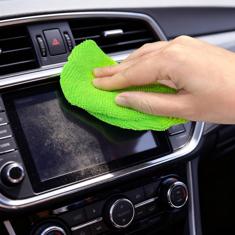 X XINDELL XINDELL 5 Pack Microfiber Pads â€“ Replacement Heads Cover for Xindell Windshield Cleaner Tools. Washable & Reusable Triangle Pads (Green). Fits Window Reach Tool - Handle Not Included - Image 5